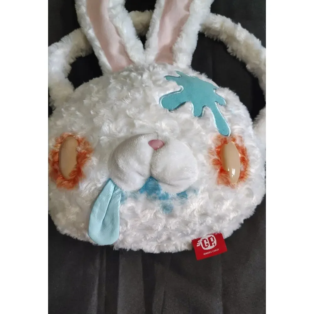 Zombie Bunny Plush Purse/Bag Blue Leather tongue